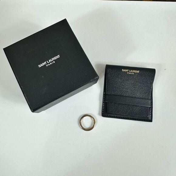 Saint Laurent Two Tone Twist Ring Size 5 - Picture 2 of 5